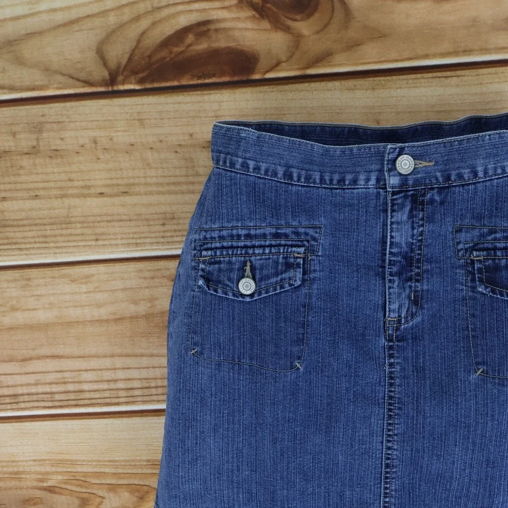 Gap Kids Jean Skort Womens Sz‎ 14 Blue Medium Wash Denim Pockets Built In Shorts